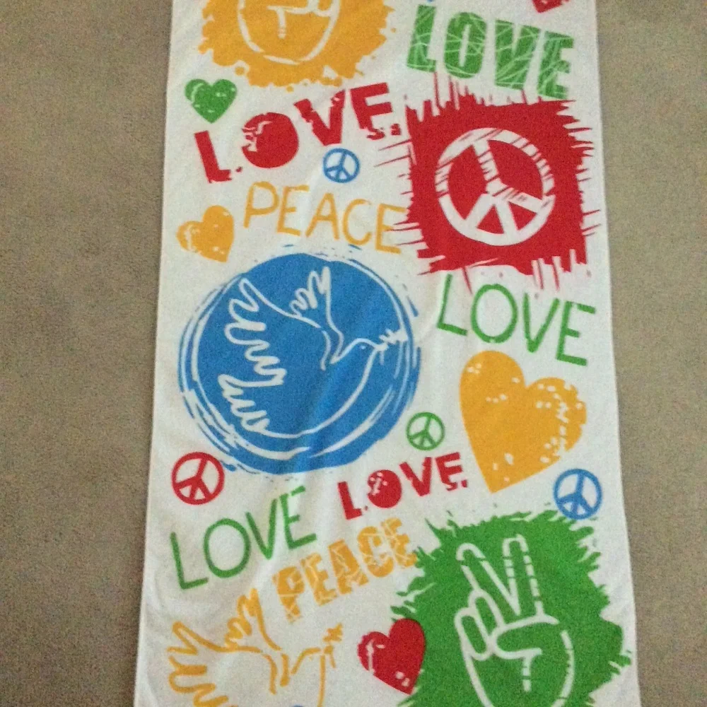 Beach Towel Pattern: Love Peace
